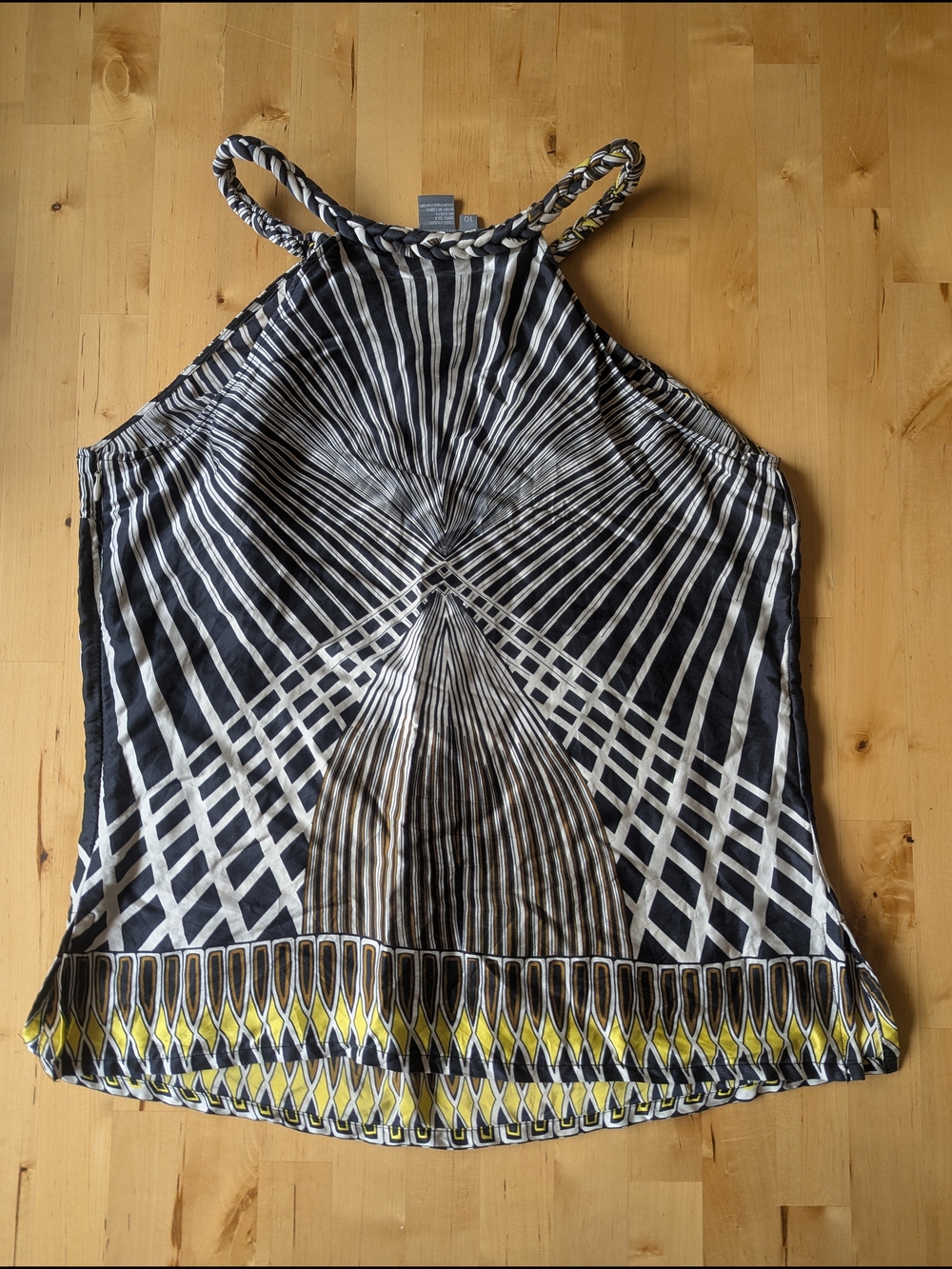 ECCOCI 100% Silk Sleeveless Patterned Tank Top - Picture 7 of 7